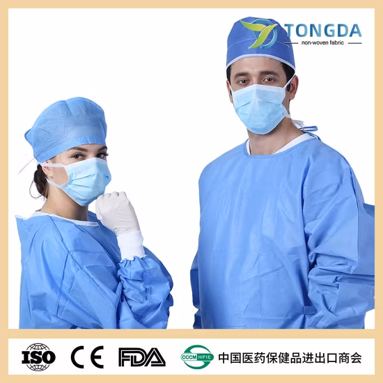 Robe d'isolement chirurgical uniforme d'hôpital jetable de vente chaude