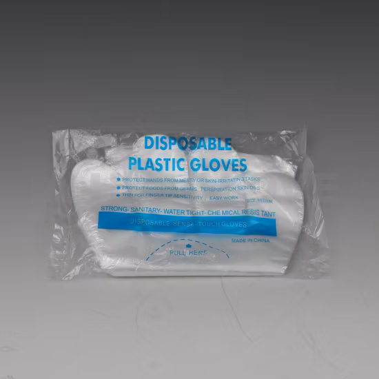 Gants PE jetables imperméables clairs/transparents, gants en plastique polyéthylène HDPE LDPE, gants CPE TPE pour qualité alimentaire