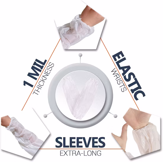 Manchon en plastique jetable de bras de Oversleeve en plastique transparent de PE CPE